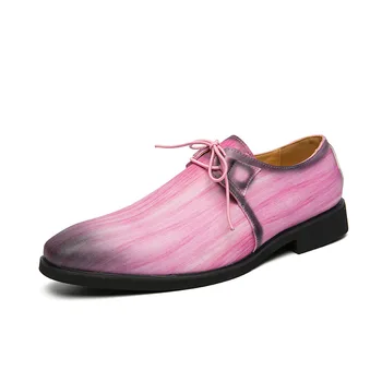 Los Hombres De La Moda De Los Zapatos De Cuero Mezclado Los Colores De Zapatos De Vestir De Color Rosa De La Boda Zapatos De 2023 Otoño Más El Tamaño De 48 Causal Masculino De Zapatos Zapatos Hombre
