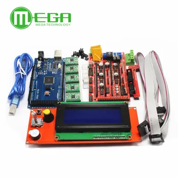 1pcs Mega 2560 R3 + 1pcs RAMPS 1.4 Controlador + 5 x A4988 Controlador paso a Paso Módulo /RAMPS 1.4 2004 LCD de control para la Impresora 3D kit
