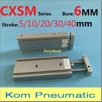 Diámetro de 6MM SMC Tipo CXSM 6X50 Neumáticos Mini Cilindro de Doble Eje Micro Compact Pistón CXSM6-10*20x30/40/50-S/60*70/75/100/200 S