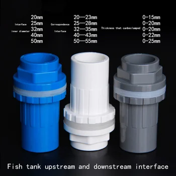 De PVC de 25 mm a 50 mm de Tanque de Peces Conjunto Impermeable de la Tubería de Agua Adaptador de Acuario Conector del Tanque de Agua de Entrada racor de Salida Accesorios