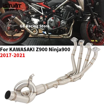 Slip Para Kawasaki Ninja 900 Z900 2017 2018 2019 2020 2021 Motocicleta Completa Del Sistema A Modificar De Escape De Escape Tubo De Conexión Delante