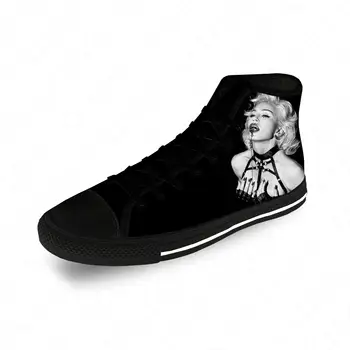 Madonna la Cantante de Pop de la Música Divertida Casual de Tela de Moda de la Impresión 3D de Alta Superior Zapatos de Lona de los Hombres de las Mujeres Ligero Transpirable Zapatillas de deporte
