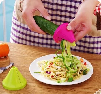 Utensilios de cocina, Accesorios Gadget Embudo Modelo de Espiral de la Cortadora de Vegetales Triturar Dispositivo de Cocina de Ensalada de Zanahoria Rábano Cortador de 1pcs