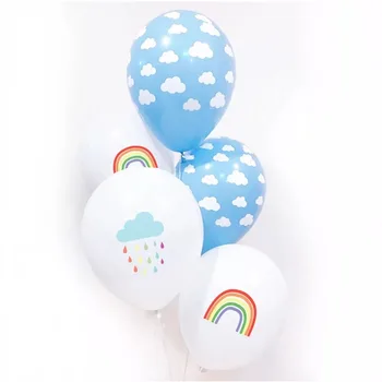 10pcs NUEVA sonrisa de arco iris en la nube de globos de papel de aluminio niña de 10 años felices de la fiesta de cumpleaños los globos de Kindergarten niños de juguete de decoración suministros