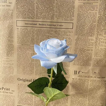 Rosa Ramo de Flores Artificiales Falso Rosas de Seda Azul de Flores de la Boda Decoración del Hogar Artificiales Rosas de Flor de la decoración de Navidad