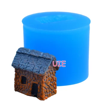 FYL664U 16,6 mm x 9.5 mm x 18.7 mm 3D de la Casa de un Molde de Silicona para Fondant Decoración de Pastel de Caramelo de Resina, Arcilla Aretes Collar Artesanal de Jabón