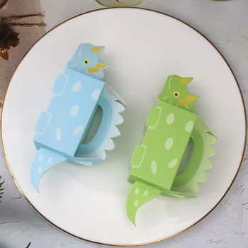 10pcs Dinosaurio Azul, Verde Candy Box de Ducha de Bebé Caja de Regalo de Tratar a los Niños de la Fiesta de Cumpleaños de Papel Cajas de Decoraciones Creativas de Embalaje