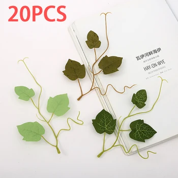 20PCS Artificial verde de las plantas de una sola hoja de trébol, hojas de camote hojas de la planta de paredes de fiesta y decoración para el hogar accesorios