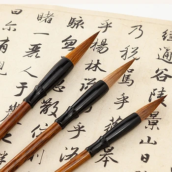 3PCS Pluma de Caligrafía Tradicional China Escribir el Cepillo Brocha de Lobo/Ovejas de Pelo Herramienta de Escritura de artículos de Papelería