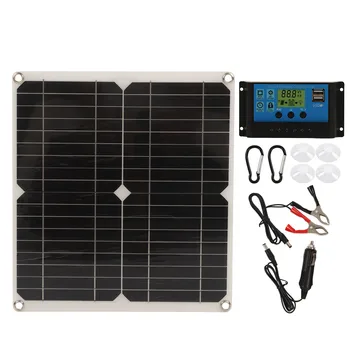 Solar Panel de Control Inteligente de Silicio Monocristalino Impermeable 20W RV Panel Solar de Salida Regulada para el Barco