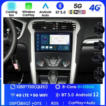 9 pulgadas Android 12 Reproductor de Radio Para Ford Mondeo 5 de Fusión 2014 - 2019 GPS DSP IPS QLED 4GLTE WIFI Táctil Multimedia de Coche Serero Auto