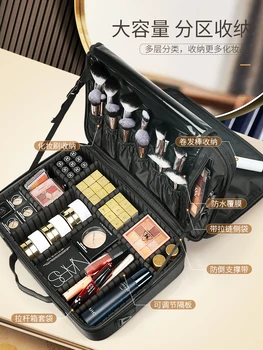 Bolsa de cosméticos de las Mujeres Portátil de Gran Capacidad de maquillaje Especialista Talón de Maquillaje Bolsa de Almacenamiento de Tatuaje de la caja de herramientas la Caja de la caja de almacenamiento