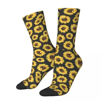 Sol Flores Patrón Floral - Flor Amarilla contraste de Color de los calcetines medias Elásticas Divertido Novedad Gráfico R92 de Siembra
