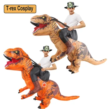 Caliente Adulto T-Rex Dinosaurio Inflable de Disfraces de Halloween Anime Cosplay Traje de Fiesta de Purim Disfraz para Hombre Mujer