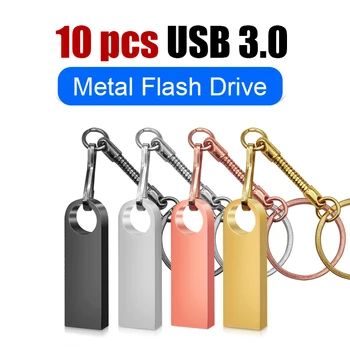 10PCS Usb 3.0 Flash Drive usb Clave de la cadena de disco de u de alta velocidad Pen Drive de 16 gb a 64 GB Cle usb de 64GB 128GB de memoria USB libre del logotipo de Regalos