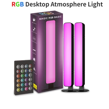 USB LED RGB de Recogida Luces de Escritorio Ambiente de Control Remoto de la Lámpara Color de Ritmo Ambiente de la Lámpara Para Coche/Juego de Ordenador de Escritorio Decora