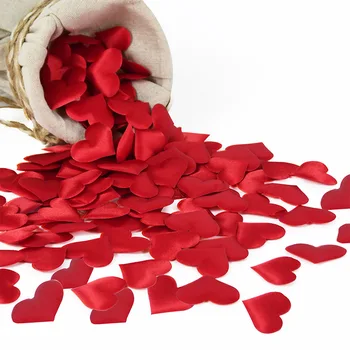 100/200Pcs Artificial Amor del Corazón de Pétalos de san Valentín, Día de la Fiesta de la Boda de Confeti Pétalos de Esponja de Tela de Satén de la Tabla de la Cama Decoraciones