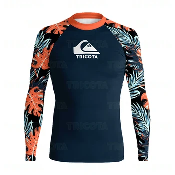 Upf 50 Hombres de Guardia de Erupción de Natación Surf Camisa de Traje de Licra de Protección UV de la Camiseta de Surf Agua Deporte T-Shirt Hombres Traje de Surf