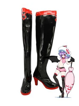 Touhou Project Remilia Scarlet Cosplay Botas de los Zapatos de Anime Parte de Cosplay Botas Hechas a medida para las Mujeres Adultas Zapatos