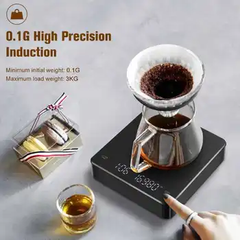Electrónica de Café Escala de 0.1 g de Precisión de la Unidad de Conmutación de la Función de Temporizador Digital de Café Escala con la Pantalla del LCD para la Cocina de la venta caliente