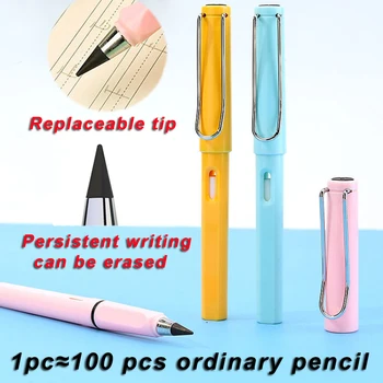 7 PCS/Set eterna lápiz y recarga de última tecnología, innovación fuerte durable de la escritura sin problemas Estudio de suministros de la escuela de papelería