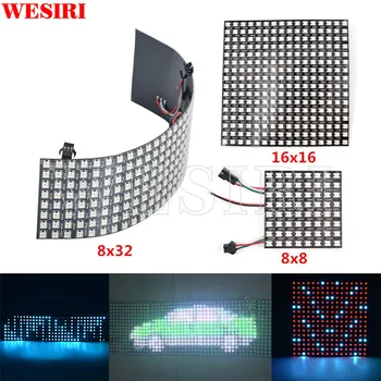 WESIRI 8x8 16x16 8x32 SK6812 WS2812B Individualmente Direccionables Digital Flexible LED del Panel de Píxeles de la Pantalla GyverLamp SP107E LC1000A