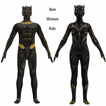 2022 Wakanda Para Siempre De Negro De Superhéroes De Mono Mono Mujeres Hombres Niños Panther 2 Shuri Fiesta De Disfraces De Carnaval Máscara De Traje