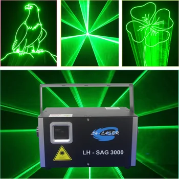 ILDA 3000mW Verde 520 nm de animación Escenario de eventos de dj club show de luces concierto partido
