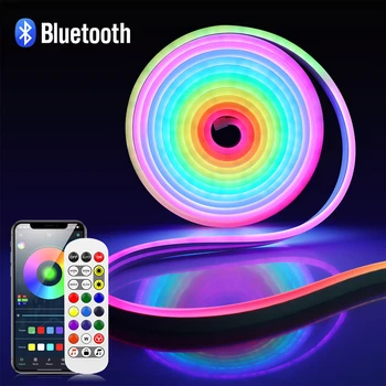 Bluetooth 12V Inteligente Dimmable de la Cuerda de Neón de la Luz de Tira de RGBIC Dinámica Sueño Color de la Tira LED, Señal de Neón de TELEVISIÓN luz de fondo Decoración de la Pared de la Habitación