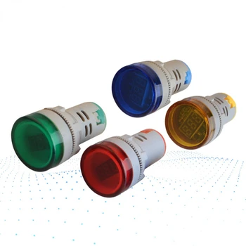 22 MM 60-700V LED Voltímetro medidor de voltaje indicador de luz piloto Rojo Amarillo Verde Azul digital amperímetro ampermetre