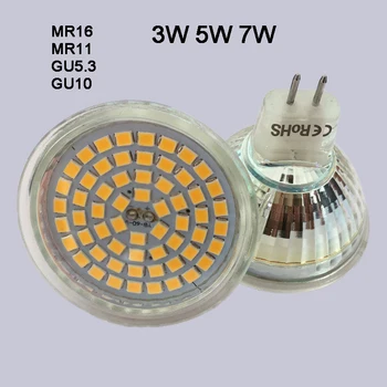 Bombilla LED Lámpara de Luz de la Taza MR11 MR16 GU5.3 GU10 de la CA 220V de la CA/de DC 12V de Alto Brillo Foco