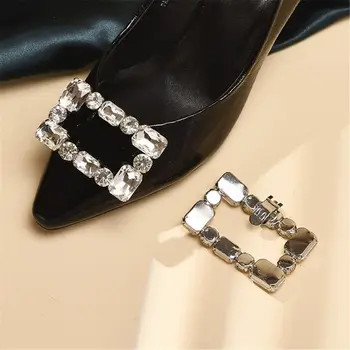2pc Mujeres Encantos de la Joyería de Alta Talón de diamantes de Imitación de Metal Brillante Decorativo Clips de Zapatos Clips Encanto Hebilla de Zapatos de Novia