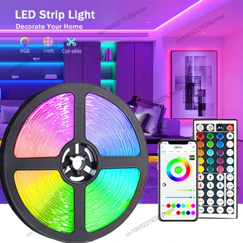 Tira de Luces Led de Bluetooth de la Aplicación de Sincronización de Música que cambia de Color RGB SMD5050 Led Luces para el Dormitorio de la Sala de la Casa de la Decoración de la Fiesta del Festival