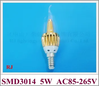 Bombilla vela LED lámpara de luz de cristal Cónico torre de estilo de la 360 ángulo de irradiación E14 5W SMD3014 36led 400lm AC85-265V CE ROHS