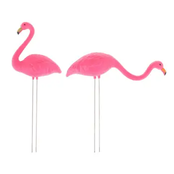 Flamingo Jardín de la Estaca de la Estatua de Figuritas Patio de Adorno Partido de Patio al aire libre Decoraciones de Porche por Maceta Maceta de Primavera Pasillo