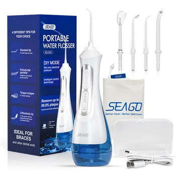 SEAGO Oral Nuevo Irrigador Dental Portátil irrigador oral USB Recargable 3 Modos de BRICOLAJE Modo IPX7 Agua para la Limpieza de los Dientes SG833