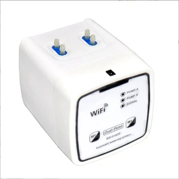 WIFI de Doble Controlador de la Bomba de Agua Automático de Riego por Goteo Sistema de Riego Kit de aplicaciones Móviles de Control-Doble Bomba de 15 Macetas