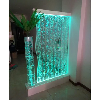 De agua de acrílico de la pared de cortina de agua que fluye de la burbuja de la danza del agua custommade partición de la pantalla porche, tanque de peces sala de estar árbol de coco