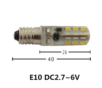 10PCS DC2.7~6V E10 LED de Silicona Bombilla bombilla del Maíz de 5v LED E10 3V 4.5 V LED E10 6V DC2.7-6V E10 3014-24SMD 1W DC5V
