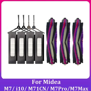 11Pcs Para Medea M7/ I10/ M71CN/ M7pro/M7max Aspiradora Principal Cepillo Lateral Filtro HEPA Piezas de Repuesto Kit de Accesorios