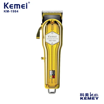 Kemei KM-1984 Pelo Clipper Profesional Eléctrico Clipper Pelo UBS Recargable de Cabellos de Oro Máquina Recortadora de Barba Trimmer para los Hombres