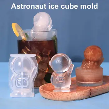 Molde de Chocolate, No-pegajoso Fácil Desmoldeo de BRICOLAJE de la categoría de Alimentos de Silicona 3D Astronauta en Forma de Cubo de Hielo del Molde utensilios de Cocina