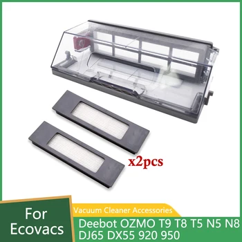 El polvo de la Caja de Kit de Filtro Para ECOVACS Deebot OZMO T9 T8 T5 N5 N8 DJ65 DX55 robot de limpieza aspirador de Polvo de Repuesto de Reciclaje de Piezas de Repuesto