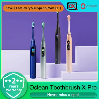 Oclean X Pro Sonic Cepillo de dientes Eléctrico agua IPX7 Cepillo de Dientes 4 Modos de Cepillado Recargable de la Pantalla Táctil