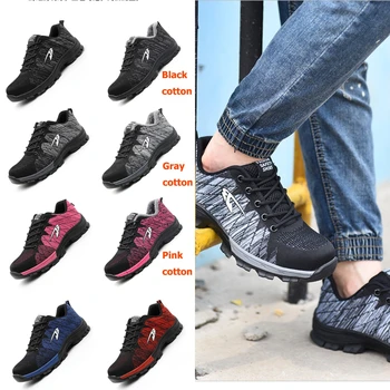 HKAZ 2 Estilo 5 de Color para los Hombres Zapatos de las Mujeres Transpirable Zapatos de Seguridad Ligero Anti-Puñalada Antideslizante Botas de Cómodos Zapatos de Trabajo