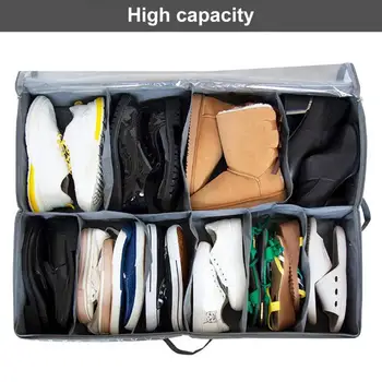 Tela no Tejida Resistente se Adapta 12 Pares de Debajo de la cama Zapatos Contenedor de 3 Colores de Zapatos de Almacenamiento Organizador Transpirable para las Botas
