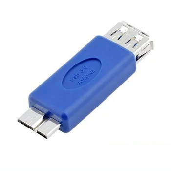 Azul Estándar USB 3.0 USB3.0 Micro B macho a tipo a Hembra MicroB/AF Adaptador convertidor con la función OTG