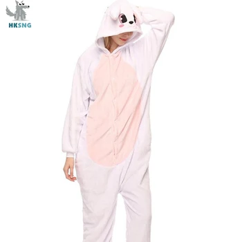 HKSNG Animal Adulto Conejo Azul Pijama de Franela de dibujos animados de la Fiesta de la Familia de Halloween Mejor Regalo Mamelucos Trajes ropa de dormir Kigurumi