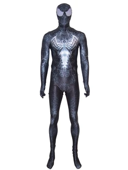 Symbiotes Traje de Cosplay Impresión 3D de Hombre Veneno Traje de Spandex Zentai Traje de Superhéroe Trajes Adultos/Niños