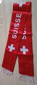 País de Doble cara de Impresión de Satén de Fútbol de los Aficionados al Fútbol de la bandera Nacional Suiza Bufanda